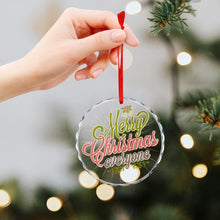 Charger l'image dans la galerie, Pendentif décoratif circulaire en verre pour sapin de Noël personnalisée avec prénom motif texte