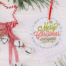 Charger l'image dans la galerie, Pendentif décoratif circulaire en verre pour sapin de Noël personnalisée avec prénom motif texte