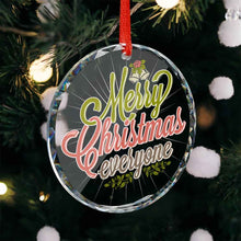 Charger l'image dans la galerie, Pendentif décoratif circulaire en verre pour sapin de Noël personnalisée avec prénom motif texte