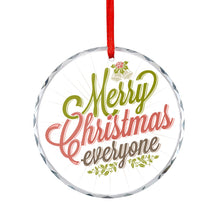 Charger l'image dans la galerie, Pendentif décoratif circulaire en verre pour sapin de Noël personnalisée avec prénom motif texte