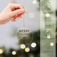 Charger l'image dans la galerie, Pendentif décoratif en acrylique pour sapin de Noël plusieurs styles disponibles (forme circulaire, amour, Noël) personnalisé avec photo texte prénom