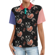 Charger l'image dans la galerie, Polo femme à épaules droites et patte de boutonnage LTPL22 personnalisée avec prénom motif texte (conception multi-images)