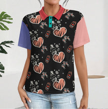 Charger l'image dans la galerie, Polo femme à épaules droites et patte de boutonnage LTPL22 personnalisée avec prénom motif texte (conception multi-images)