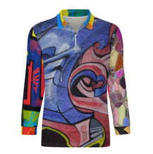 Charger l'image dans la galerie, Polo tee sweat shirt homme manches longues RL zippé avec col tricot personnalisée avec photo prénom motif texte (conception multi-images)