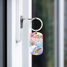 Charger l'image dans la galerie, Porte-clés en métal et plaques d'identification pour chien avec la même image des deux côtés personnalisé avec photo texte prénom