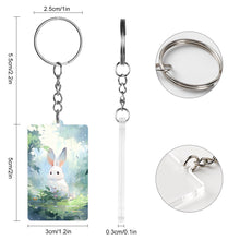 Charger l'image dans la galerie, Porte-clés en acrylique transparent de 3 mm d'épaisseur impression recto-verso personnalisée avec prénom motif texte