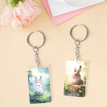 Charger l'image dans la galerie, Porte-clés en acrylique transparent de 3 mm d'épaisseur impression recto-verso personnalisée avec prénom motif texte