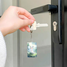 Charger l'image dans la galerie, Porte-clés en acrylique transparent de 3 mm d'épaisseur impression recto-verso personnalisée avec prénom motif texte