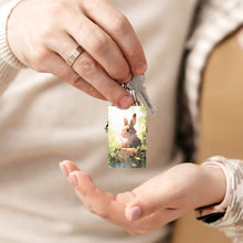 Charger l'image dans la galerie, Porte-clés en acrylique transparent de 3 mm d'épaisseur impression recto-verso personnalisée avec prénom motif texte