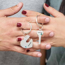 Charger l'image dans la galerie, Porte-clés pour couple K0001 personnalisé avec photo texte prénom