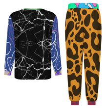 Charger l'image dans la galerie, Pyjama homme 2 pièces col rond manches longues LM094 personnalisée avec prénom motif texte (conception multi-images)