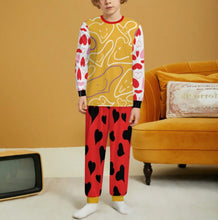 Charger l'image dans la galerie, Pyjama ras du cou à manches longues pour enfants LM126 personnalisée avec prénom motif texte (conception multi-images)