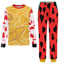 Charger l'image dans la galerie, Pyjama ras du cou à manches longues pour enfants LM126 personnalisée avec prénom motif texte (conception multi-images)