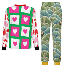 Charger l'image dans la galerie, Pyjama ras du cou à manches longues pour enfants LM126 personnalisée avec prénom motif texte (conception multi-images)