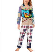 Charger l'image dans la galerie, Pyjama enfant manches longues SDS059 ensemble de nuit deux pièces personnalisée avec prénom motif texte (conception multi-images)
