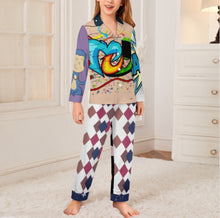 Charger l'image dans la galerie, Pyjama enfant manches longues SDS059 ensemble de nuit deux pièces personnalisée avec prénom motif texte (conception multi-images)
