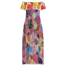 Charger l'image dans la galerie, Robe à épaules dénudées MXLD292 pour femme robe longue bustier RRCQ personnalisée avec prénom motif texte (conception multi-images)