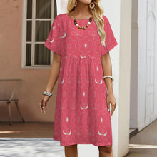 Charger l'image dans la galerie, Robe ample à manches courtes et col rond pour femme B16Q personnalisé avec photo texte prénom (conception une image)