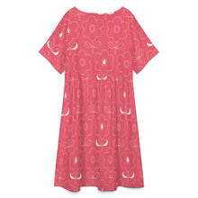 Charger l'image dans la galerie, Robe ample à manches courtes et col rond pour femme B16Q personnalisé avec photo texte prénom (conception une image)