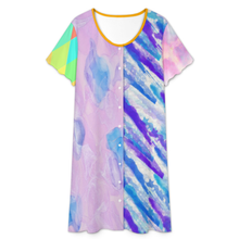 Charger l'image dans la galerie, Robe boutonnée à manches courtes pour femme LM501 personnalisée avec prénom motif texte (conception multi-images)