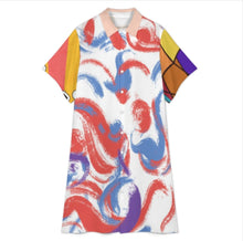 Charger l'image dans la galerie, Robe chemise midi manches courtes femme B15Q personnalisée avec prénom motif texte (conception multi-images)