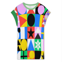 Charger l'image dans la galerie, Robe d'été à manches courtes et col ras du cou pour femme LYQ116 personnalisée avec prénom motif texte (conception multi-images)