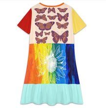 Charger l'image dans la galerie, Robe d'été pour femme col en V manches courtes mini robe décontractée LYQ117 personnalisée avec prénom motif texte (conception multi-images)