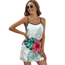 Charger l'image dans la galerie, Robe d'été sexy en satin JJ1206 pour femme col en V personnalisée avec prénom motif texte (conception multi-images)