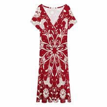 Charger l'image dans la galerie, Robe femme à manches courtes et col en V LYQ142 personnalisé avec photo texte prénom