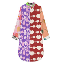 Charger l'image dans la galerie, Robe longue chemisier femme B43S personnalisée avec prénom motif texte (conception multi-images)