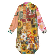 Charger l'image dans la galerie, Robe longue chemisier femme B43S personnalisée avec prénom motif texte (conception multi-images)