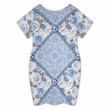 Charger l'image dans la galerie, Robe midi col V pour femme à manches courtes A96Q personnalisé avec photo texte prénom