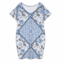 Charger l'image dans la galerie, Robe midi col V pour femme à manches courtes A96Q personnalisé avec photo texte prénom