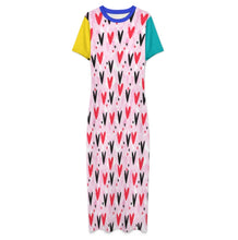 Charger l'image dans la galerie, Robe midi slim à manches courtes pour femme RRDCQ personnalisée avec prénom motif texte (conception multi-images)