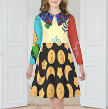 Charger l'image dans la galerie, Robe à manches longues pour fille Robe trapèze F6Q personnalisé avec photo texte prénom (conception multi-images)