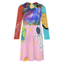 Charger l'image dans la galerie, Robe à manches longues pour fille Robe trapèze F6Q personnalisé avec photo texte prénom (conception multi-images)