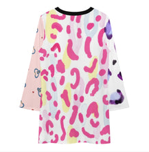 Charger l'image dans la galerie, Robe d'épissure à manches longues pour femmes F72Q tenue décontractée à la mode personnalisée avec prénom motif texte (conception multi-images)