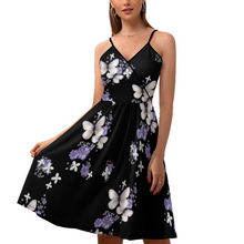 Charger l'image dans la galerie, Robe femme NZ016 avec encolure en V et bretelles spaghetti personnalisées avec photo texte logo(conception multi-images)