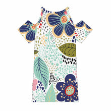 Charger l'image dans la galerie, Robe femme col V épaules dénudées manches courtes ANQ personnalisée avec texte motif photo