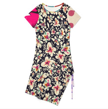 Charger l'image dans la galerie, Robe femme manches courtes fente latérale haute avec cordon de serrage A44Q personnalisée avec prénom motif texte (conception multi-images)