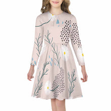 Charger l'image dans la galerie, Robe fille à manches longues en jersey robe trapèze F6Q personnalisée avec texte motif photo (conception une image)