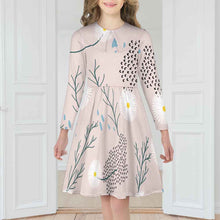 Charger l'image dans la galerie, Robe fille à manches longues en jersey robe trapèze F6Q personnalisée avec texte motif photo (conception une image)