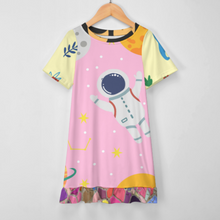 Charger l'image dans la galerie, Robe fille robe à manches courtes F5Q personnalisée avec prénom motif texte (conception multi-images)