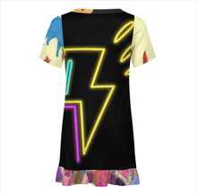 Charger l'image dans la galerie, Robe fille robe à manches courtes F5Q personnalisée avec prénom motif texte (conception multi-images)