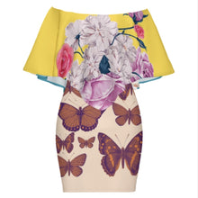 Charger l'image dans la galerie, Robe imprimée avec châle pour femme HQ personnalisée avec prénom motif texte (conception multi-images)