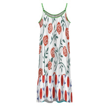 Charger l'image dans la galerie, Robe jupe ample à bretelles spaghetti réglables KQ pour femme personnalisée avec prénom motif texte (conception multi-images)