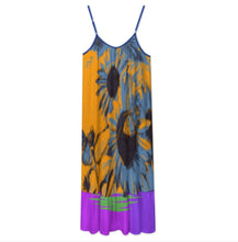 Charger l'image dans la galerie, Robe midi femme fines bretelles D7Q personnalisée avec prénom motif texte (conception multi-images)