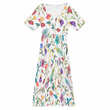 Charger l'image dans la galerie, Robe midi femme taille haute col pétale F31Q personnalisé avec photo texte prénom (conception une image)