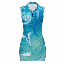 Charger l'image dans la galerie, Robe polo femme robe en jersey sans manches avec zip MSYX066 personnalisé avec photo texte prénom (conception une image)