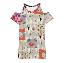 Charger l'image dans la galerie, Robe t-shirt femme col V ANQ avec DÉCOUPE sur la manche personnalisée avec prénom motif texte (conception multi-images)